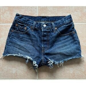 Levi's 501 Jean‎ Shorts Raw Hem  Button Fly Denim Size  W25 -( 27.5  inch)
